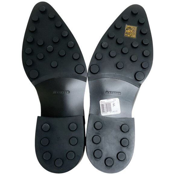 Jil Sander Black Leather Pointed Toe Flat Loafers - Picture 7 of 12